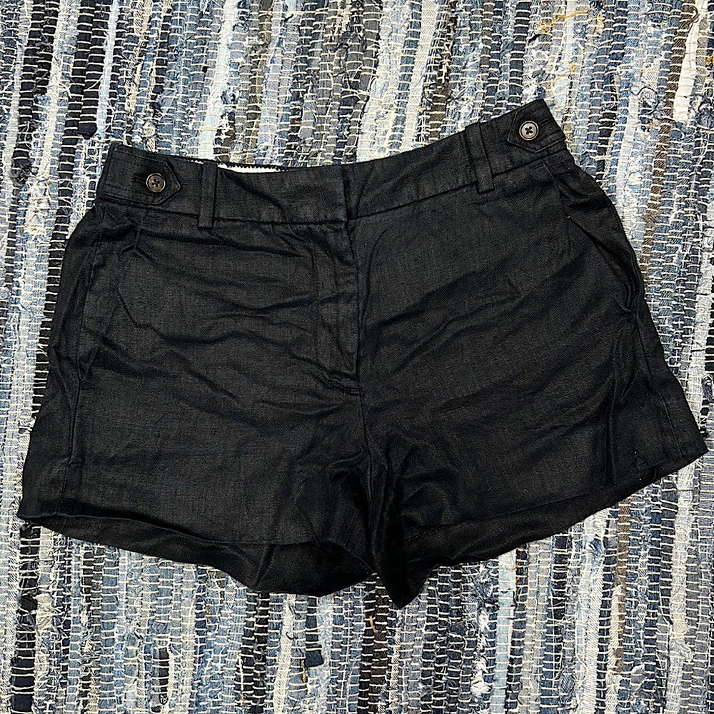 J.Crew black linen shorts size women’s 0